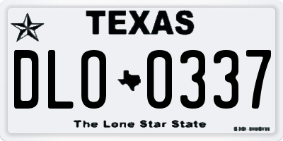 TX license plate DLO0337