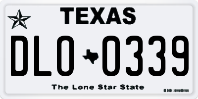 TX license plate DLO0339