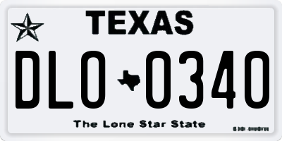 TX license plate DLO0340