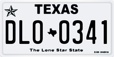 TX license plate DLO0341