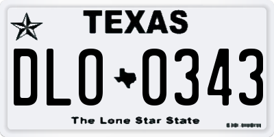 TX license plate DLO0343