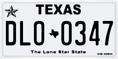 TX license plate DLO0347