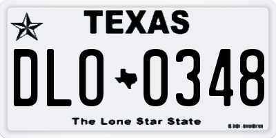 TX license plate DLO0348