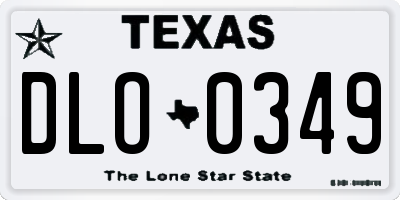 TX license plate DLO0349
