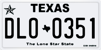 TX license plate DLO0351