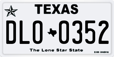 TX license plate DLO0352