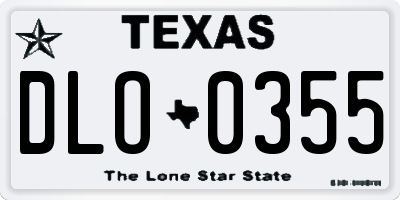 TX license plate DLO0355