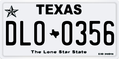 TX license plate DLO0356