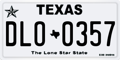 TX license plate DLO0357