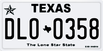 TX license plate DLO0358