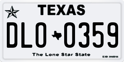 TX license plate DLO0359