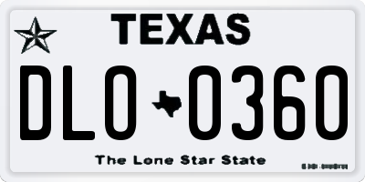 TX license plate DLO0360