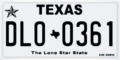 TX license plate DLO0361
