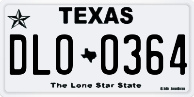 TX license plate DLO0364