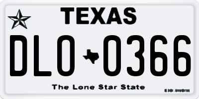TX license plate DLO0366