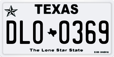 TX license plate DLO0369