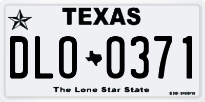 TX license plate DLO0371