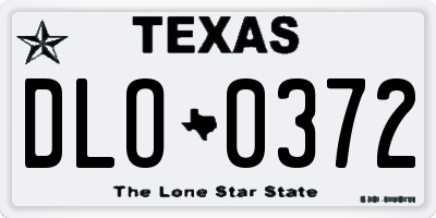 TX license plate DLO0372