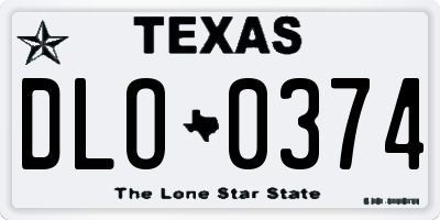 TX license plate DLO0374