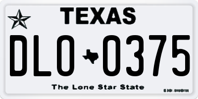 TX license plate DLO0375