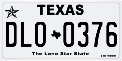 TX license plate DLO0376