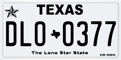TX license plate DLO0377