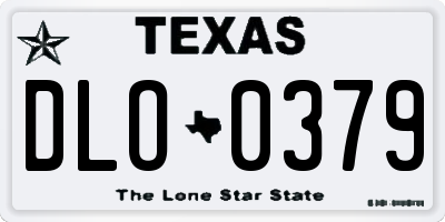 TX license plate DLO0379