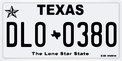 TX license plate DLO0380