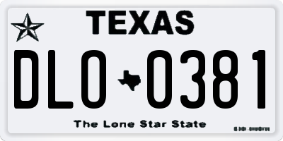 TX license plate DLO0381