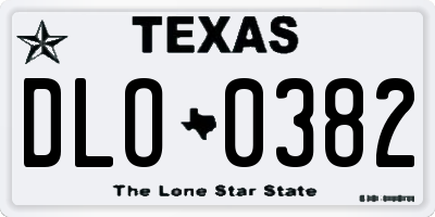 TX license plate DLO0382