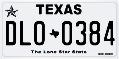 TX license plate DLO0384