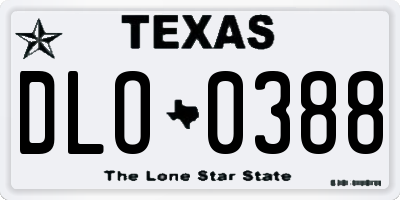 TX license plate DLO0388