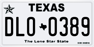 TX license plate DLO0389