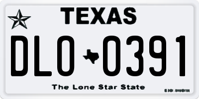 TX license plate DLO0391