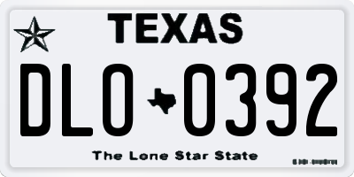 TX license plate DLO0392