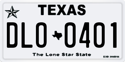 TX license plate DLO0401