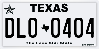 TX license plate DLO0404