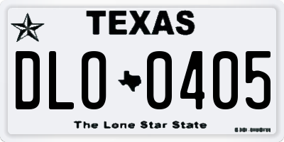 TX license plate DLO0405