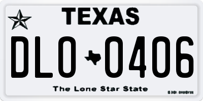 TX license plate DLO0406