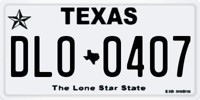TX license plate DLO0407
