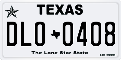 TX license plate DLO0408