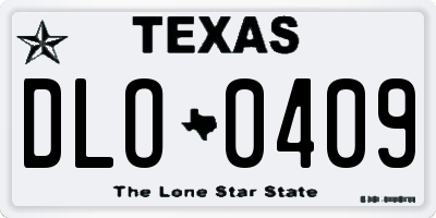 TX license plate DLO0409