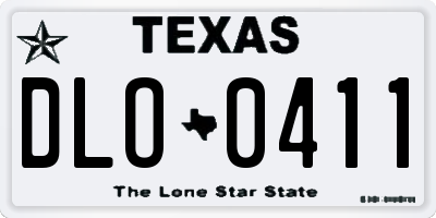 TX license plate DLO0411
