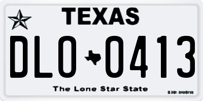 TX license plate DLO0413