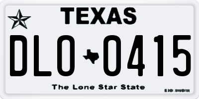 TX license plate DLO0415
