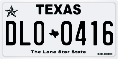 TX license plate DLO0416