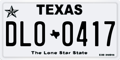 TX license plate DLO0417