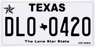 TX license plate DLO0420