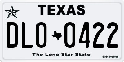 TX license plate DLO0422