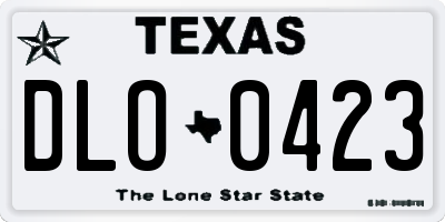 TX license plate DLO0423